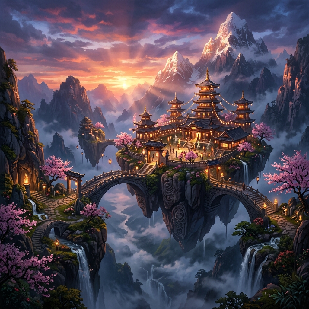 Mystic Mountain Temple Environment Concept